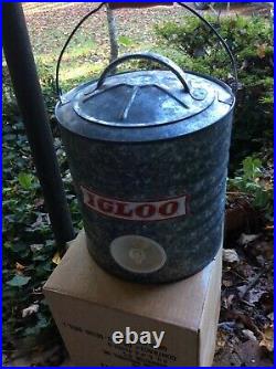 Vintage Igloo Galvanized 2 gallon Water Cooler 1968 Original Box NOS