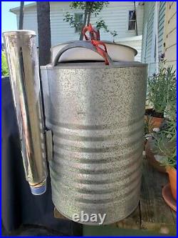 Vintage Igloo Galvanized Water Cooler 5 Gallon with cup holder & working spigot