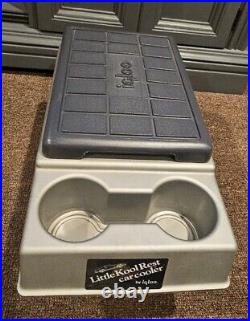 Vintage Igloo Gray Blue Little Kool Rest Console Car Cooler Flip Top Cup Holder