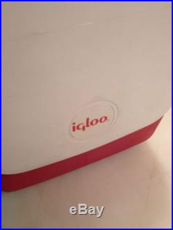 Vintage Igloo Large Playmate Cooler Ice Chest 15 Quart Qt. Red & White