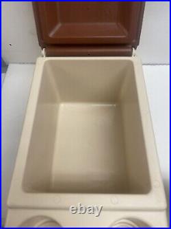 Vintage Igloo Little Kool Rest Brown Tan Cup Holder Car Console Ice Chest Cooler