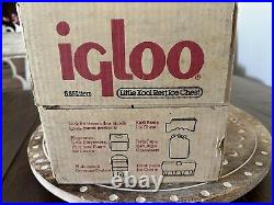 Vintage Igloo Little Kool Rest Car Console Cooler Beige/Tan Complete Open Box