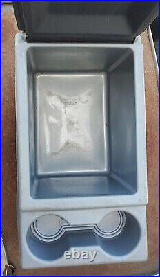 Vintage Igloo Little Kool Rest Car Cooler Console Can Cup Holder Two Tone Gray