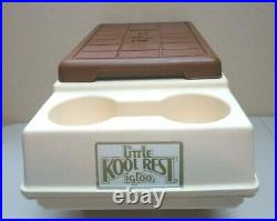 Vintage Igloo Little Kool Rest Car Cooler Console Ice Chest Cup Holder Brown