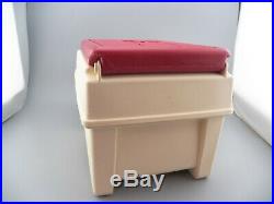 Vintage Igloo Little Kool Rest Car Cooler Cream & Red Console Chest Car/Trk