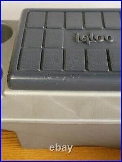 Vintage Igloo Little Kool Rest Car Cooler Gray Blue Console Ice Chest Cup Holder