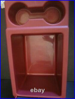 Vintage Igloo Little Kool Rest Car Cooler Gray Red Console Ice Cup Holder