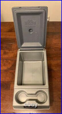 Vintage Igloo Little Kool Rest Car Cooler Grey Blue Console Ice Chest Cup Holder