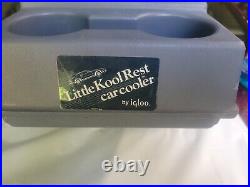 Vintage Igloo Little Kool Rest Car Cooler Ice Console Cup Holder Blue RARE