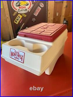 Vintage Igloo Little Kool Rest Car Cooler Red Beige Console Ice Chest Cup Holder