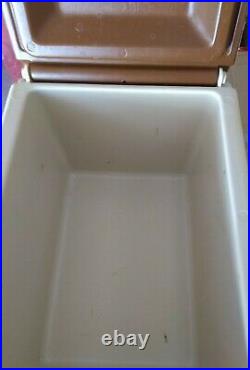 Vintage Igloo Little Kool Rest Car Cooler Tan Brown Console Chest Free Ship