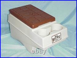 Vintage Igloo Little Kool Rest Car Cooler Tan Brown Console Ice Chest Cup Holder