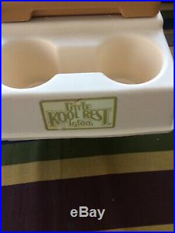 Vintage Igloo Little Kool Rest Cooler Cup Holder Arm Rest Car Ice Chest Beige