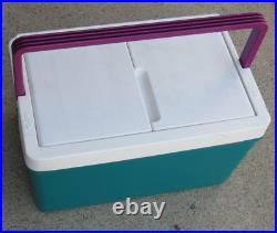 Vintage Igloo The Picnic Basket Cooler Green Purple White PARAMOUNT PICTURES 90s