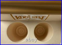 Vintage LARGE Kool Rest Igloo Console Car Truck Cooler w Cup Holders Tan/Gold