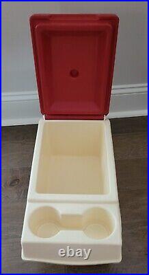 Vintage LITTLE KOOL REST Igloo CAR COOLER Console Ice Chest Cup Holder RED