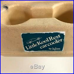 Vintage Little Kool Rest Car Cooler Igloo Navy Console Ice Chest Cup Holder