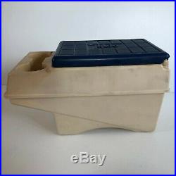 Vintage Little Kool Rest Car Cooler Igloo Navy Console Ice Chest Cup Holder