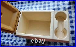 Vintage Little Kool Rest IGLOO Car Console Cooler Beige Tan Can Holder Ice Chest