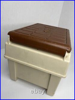 Vintage Little Kool Rest IGLOO Car Console Cooler Brown Tan Can Holder Ice Chest