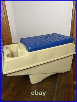 Vintage Little Kool Rest Igloo Car Cooler Console Ice Chest Cup Holder Blue Top