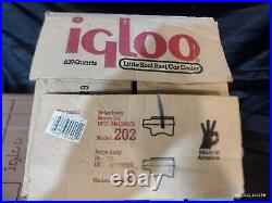 Vintage Little Kool Rest Igloo Car Cooler Console Ice Chest Cup Holder Brown Top