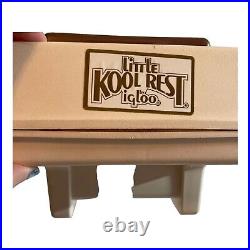 Vintage Little Kool Rest Igloo Car Cooler Console Ice Chest Cup Holder Tan Brown