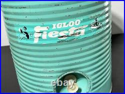 Vintage Metal Igloo Fiesta Drinking Water Cooler Seafoam Green Turquoise