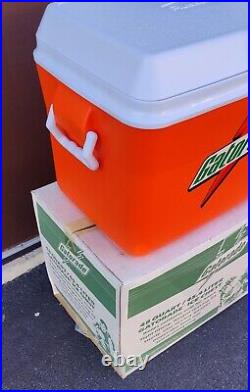 Vintage New Old Stock 90's Rubbermaid Gatorade Cooler Orange Ice Chest 48 QT NIB