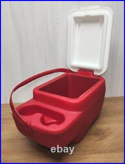 Vintage RARE SPALDING Console Cooler RED with Cup Holders Car Auto 15 W Handle