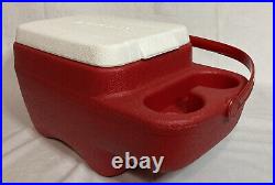 Vintage Rare Spaulding Red Console Cooler Ice Chest With Cup Holders