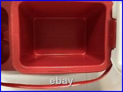 Vintage Rare Spaulding Red Console Cooler Ice Chest With Cup Holders