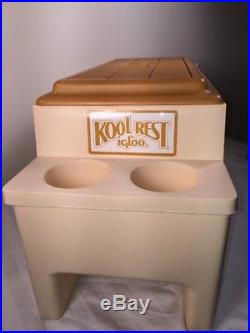 Vintage Rare Tan IGLOO KOOL REST COOLER Console Cupholder Armrest 1981 SWEET