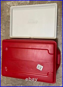 Vtg Coleman 2 Party Stacker Coolers Red/Gray 6625 USA