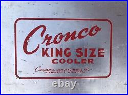 Vtg Cronco King Size Cooler Aluminum Ice Chest 30 X 16 Tall X 13 MCM Vintage