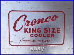 Vtg Cronco King Size Cooler Aluminum Ice Chest 30 X 16 Tall X 13 MCM Vintage Vtg Cronco King Size Cooler Aluminum Ice Chest 30 X 16 Tall X 13 MCM Vintage