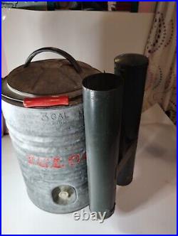 Vtg IGLOO Galvanized Metal Industrial 3 Gallon Cooler Water Dispenser Jug USA