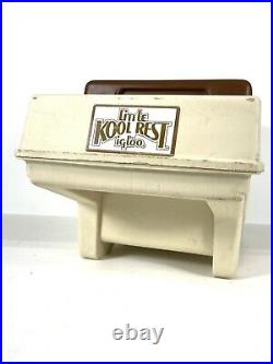 Vtg Little Kool Rest IGLOO Car Console Cooler Brown Tan Can Holder Ice Chest