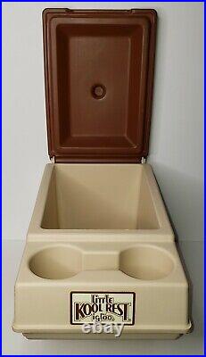 Vtg Little Kool Rest IGLOO Car Console Cooler Brown Tan Can Holder Ice Chest 83
