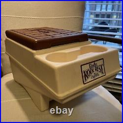 Vtg Little Kool Rest IGLOO Car Cooler Brown Tan Can Holder Ice Chest Great Cond