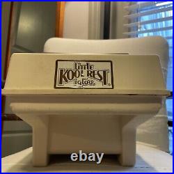 Vtg Little Kool Rest IGLOO Car Cooler Brown Tan Can Holder Ice Chest Great Cond