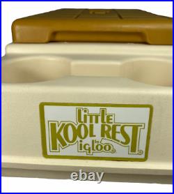 Vtg Little Kool Rest IGLOO Car Cooler Console Ice Chest Cup Holder Butterscotch
