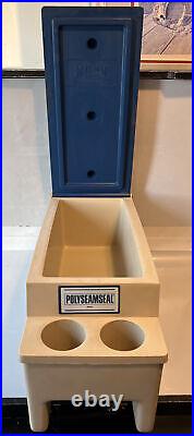 Vtg Little Kool Rest Igloo Car Cooler Console Ice Chest Cup Holder Blue Top EUC
