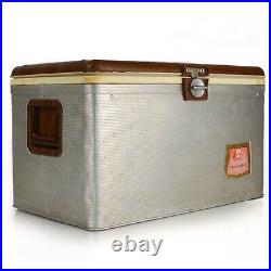 WESTERN AUTO Revelations Aluminum Metal Wood Top Cooler Vintage Ice Chest