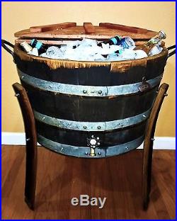 WINE BARREL 30 Gallon ICE CHEST Rustic Furniture Home Decor Bar Bistro PAtio