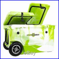 WYLD 50 Qt. Dual Compartment Insulated Cooler with Wheels, Green/White (Used)