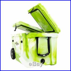WYLD 50 Qt. Dual Compartment Insulated Cooler with Wheels, Green/White (Used)