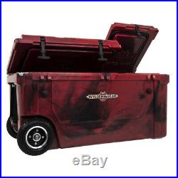 WYLD 75 Quart Pioneer Dual Compartment Insulated Cooler with Wheels, Crimson Red