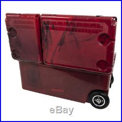 WYLD 75 Quart Pioneer Dual Compartment Insulated Cooler with Wheels, Crimson Red
