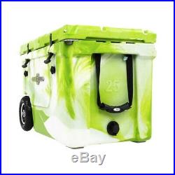 WYLD HC50-17GW 50 Qt. Dual Compartment Insulated Cooler with Wheels, Green/White
